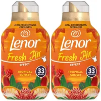 Lenor FRESH AIR EFFECT - Zweifach konzentriert Weichspüler - Tropical Sunset - 2 x 33 Waschgänge