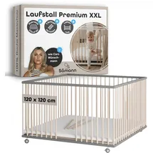 Sämann Laufgitter Matratze, Cloud Air Sprossen Lattenrost grau/natur Premium | Gr.: 120x120 cm