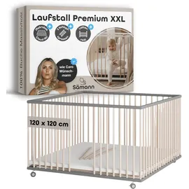 Sämann Laufgitter Matratze, Cloud Air Sprossen Lattenrost grau/natur Premium | Gr.: 120x120 cm