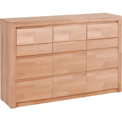 Kommode HOME AFFAIRE "Silkeborg", beige (kernbuche teilmassiv), B:130cm H:85cm T:35cm, Holz teilmassiv, Sideboards, Breite 130 cm