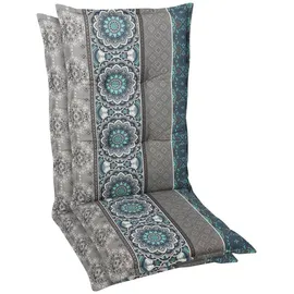 GO-DE Sesselauflage 50 x 7 x 110 cm blau/grau 2 St.