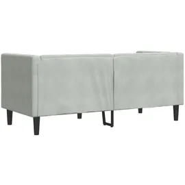 vidaXL Chesterfield-Sofa mit Nackenrollen 2-Sitzer Hellgrau Samt