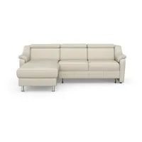 Ecksofa SIT & MORE "Freetown L-Form" Sofas Gr. B/H/T: 257cm x 84cm x 166cm, Luxus-Microfaser ALTARA NUBUCK, Recamiere links, ohne Bettfunktion-ohne Bettkasten, beige (elfenbein) inklusive Kopfteilverstellung und komfortablem Federkern