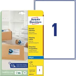 Avery Zweckform Versand-Etiketten 199,6x289,1 mm 25 Blatt/25 Etiketten weiß
