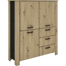 byLIVING Highboard Faro 120 x 137 x 40 cm Artisan Eiche / Schwarz