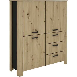byLIVING Highboard Faro 120 x 137 x 40 cm Artisan Eiche / Schwarz