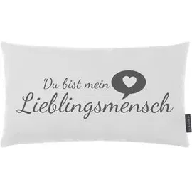 Magma Heimtex Kissen Lieblingsmensch 30 x 50 cm Weiß