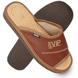 filsko Arby Herren VIP MEN Schuhgrößen 40-50 Hausschuh Memory Foam braun 47 EU