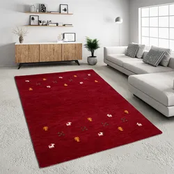 THEKO Wollteppich "Gabbeh Motiv, Handweb Teppich, Tiermotiv, reine Wolle, handgewebt", rechteckig, 14 mm Höhe, reine Wolle, handgewebt, Wohnzimmer, Schlafzimmer, Esszimmer