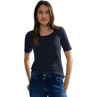 Cecil Damen Style Lena Basic T-Shirt Baumwolle, Universal Blue, L EU