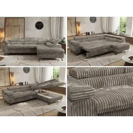 MKS Meble Eckcouch Cord 2-Sitzer Grau