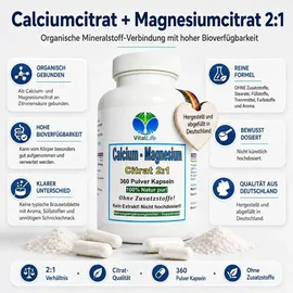 VitalLife Calcium Magnesium Citrat Komplex Kapseln 360 St.