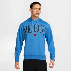 Nike Court Heritage Dri-FIT Fleece, Tennis Hoodie Herren T-Shirt, blau - US: XL