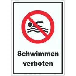 Schwimmen verboten Aufkleber A2 (420x594mm)