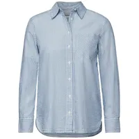 Cecil Damen B345431 Gestreifte Seersucker Bluse, Mid Blouse Blue, XL