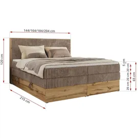 MKS Meble Wood Classic King 180 x 200 cm H3 Braun