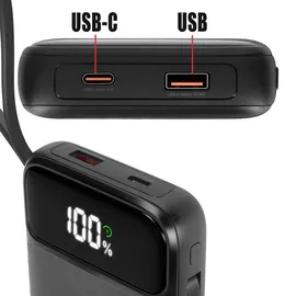 Swissten Charger 20000 mAh, 22.50 W, 22.50 Wh), Powerbank, Schwarz