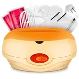 YAOBLUESEA Paraffinbad Set für Hände und Füße Paraffin Wachsbad Schnellheiz-Wachserwärmer 200W 3000mL mit 4x200g Wachs und Zubehör Orange