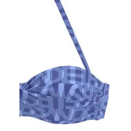 Elbsand Bügel-Bandeau-Bikini-Top »Letra«, mit tollem Wording, blau Gr.34 Cup D,