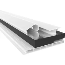 HEXIM PVC Rollladenkastendeckel Komplettset, Rollladenkastendeckel, Aufnahmeprofil & Rollladentraverse, Länge: 1000 - Breite: - 320mm,...