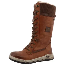 Mustang Winterstiefel MUSTANG SHOES "Ihana", Damen, Gr. 38, Normalschaft, braun (cognac), Lederimitat, Textil, used, Schuhe Winterstiefel, Winterboots, Snowboot mit TEX-Membrane