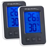 Pearl 3er-Set digitale Thermometer/Hygrometer, Komfortanzeige, LCD-Display