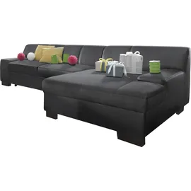 DOMO collection Eckcouch Kunstleder 2-Sitzer Schwarz