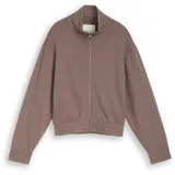 Tom Tailor Mädchen Sweatjacke mit Stehkragen, braun, Uni, Gr. 152