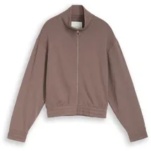 Tom Tailor Mädchen Sweatjacke mit Stehkragen, braun, Uni, Gr. 152