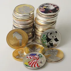 Silbermünze 50x 1oz gilded/coloriert (Junk-Bag)