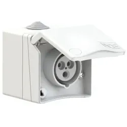 PCE 863-6v CEE-Wandsteckdose (AP) Design 16A 3p 6h IP44 (weiß) 8636v