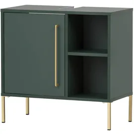 Lomadox Lomado Waschbeckenunterschrank, Grün, Holzwerkstoff, 66x64x34 cm, Badezimmer, Badezimmerschränke, Waschbeckenunterschränke