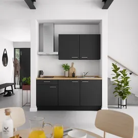 Nobilia Küchenzeile Touch I 180 cm schwarz