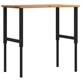 vidaXL Werkbank Hellbraun 100x60x(71,5-98) Cm Massivholz Eiche Vidaxl 880494