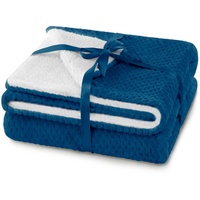 AmeliaHome Kuscheldecke 130x180 cm zarte Steppung Sherpa Lammfelloptik Wohndecke