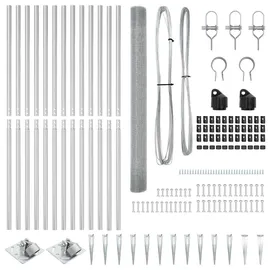 vidaXL Zaun Mit Pfosten Silber 1.6 m Stahl