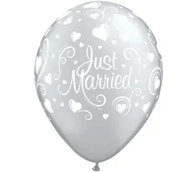 Ballon 28 cm 6 Stück - Just Married