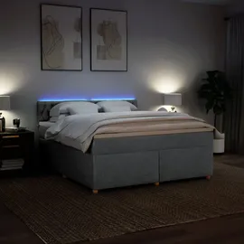 vidaXL Boxspringbett 180 x 200 cm Hellgrau