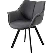 Riess-Ambiente Stuhl THE DUTCH RETRO antik grau Microfaser mit Armlehnen Modern Design drehbar