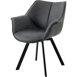 Riess-Ambiente Stuhl THE DUTCH RETRO antik grau Microfaser mit Armlehnen Modern Design drehbar