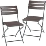 [en.casa] Lillestrøm Klappstuhl 81 x 58 x 46 cm dunkelbraun 2 St.