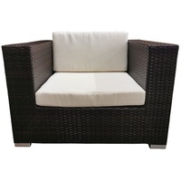 MASILY Gartenlounge-Set Poly Rattan Gartenmöbel G-Sessel, Alu Garnitur Lounge Garten Sitzgruppe Gartenset braun