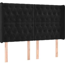 vidaXL Boxspringbett mit Matratze & LED Schwarz 140x200 cm Samt