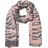 Stylebreaker Zebra Muster, Schal mit Animal Print warmer Tierprint Schal mit Fransen, Reversible Style 01017158, Farbe:Rose-Grau | Gr.: onesize