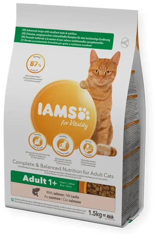 IAMS Naturally erwachsene Katze mit viel nordatlantischem Lachs & Reis 2,7 kg