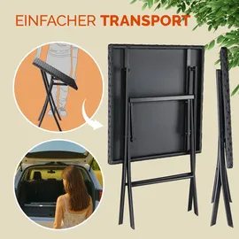 CASARIA Klapptisch 65 x 65 x 73 cm Schwarz