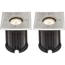 2er Set LED Boden Einbau Strahler RGB Fernbedienung Außen Spot Lampen Edelstahl Dimmer Leuchten befahrbar