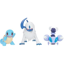 Pokémon PKW4096 - Battle Figure Set - Schiggy, Skorupi, Absol, offizielles Figuren Set
