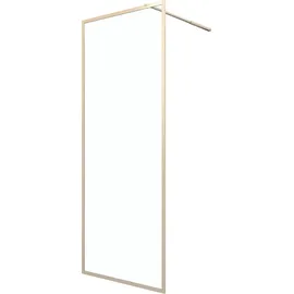 Marwell Walk In Dusche Duschwand 200 x 80 cm 6 mm Einscheibensicherheitsglas goldfarben