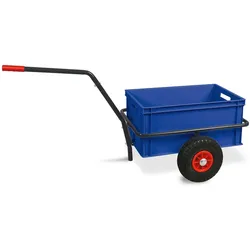 BRB Robuster Handwagen in anthrazit, belastbar bis zu 200 kg, mit 28 cm hohem Kasten in blau